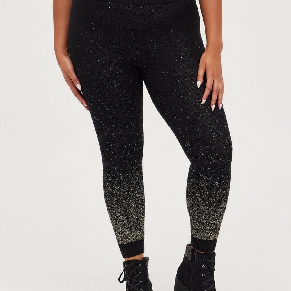 Platinum Sweater Legging with Lurex - Black